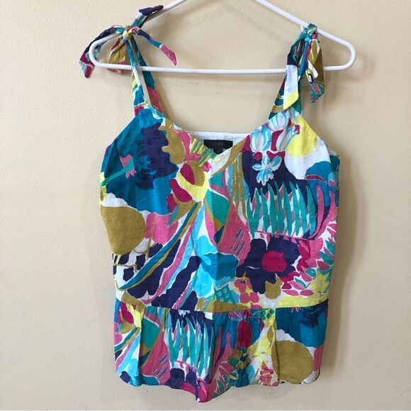 J Crew Floral Peplum Tank - Picture 1 of 5